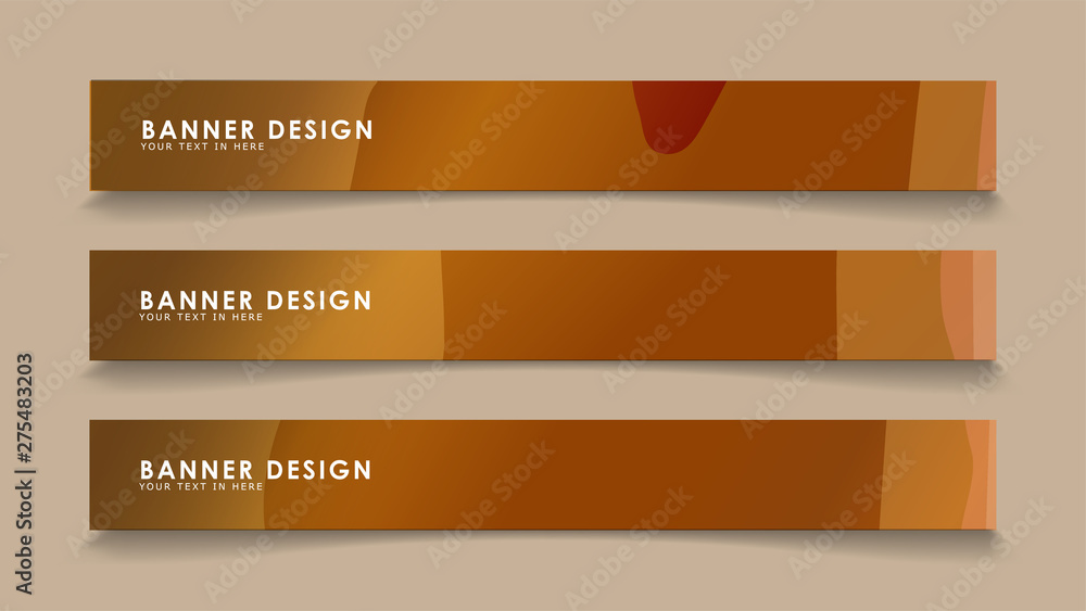 Obraz premium Design abstract banners with wave vectors and wood color gradients
