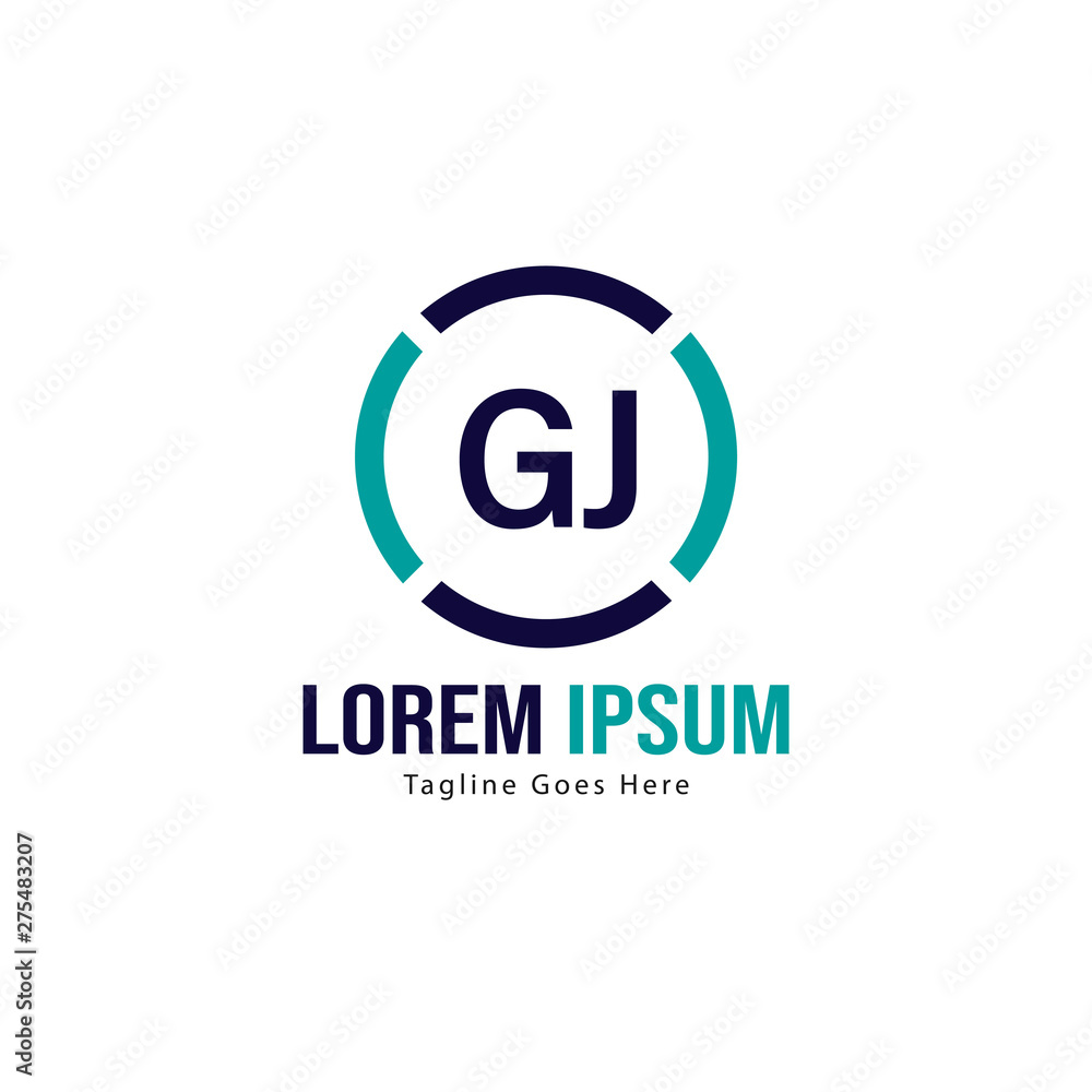 Initial GJ logo template with modern frame. Minimalist GJ letter logo vector illustration Initial GJ logo template with modern frame. Minimalist GJ letter logo vector illustration