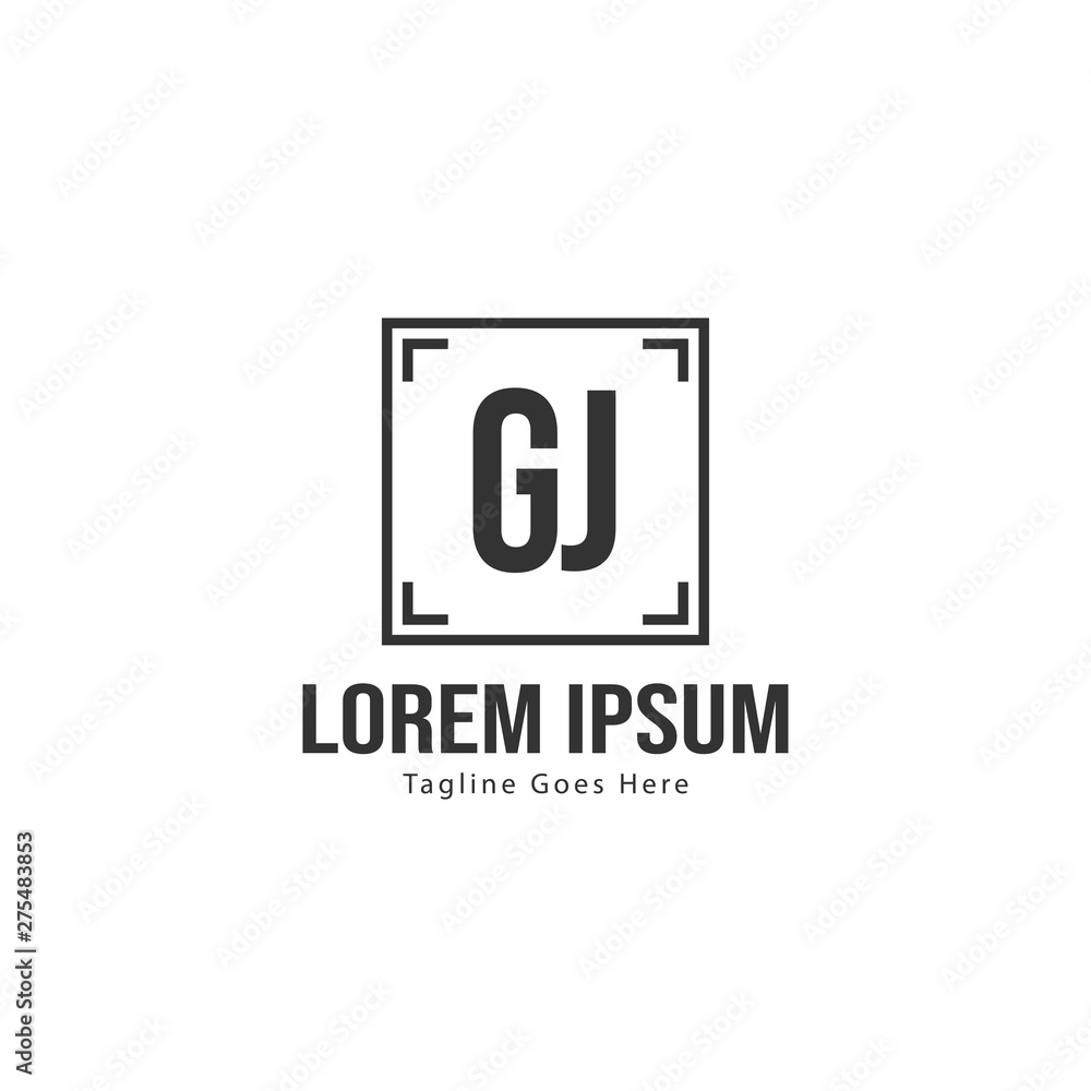 Initial GJ logo template with modern frame. Minimalist GJ letter logo vector illustration Initial GJ logo template with modern frame. Minimalist GJ letter logo vector illustration