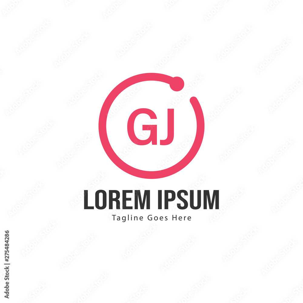 Initial GJ logo template with modern frame. Minimalist GJ letter logo vector illustration Initial GJ logo template with modern frame. Minimalist GJ letter logo vector illustration