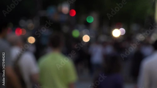 Wallpaper Mural SHINJUKU, TOKYO, JAPAN - CIRCA JUNE 2019 : View of crowd of people walking down the street in busy rush hour. Many commuter walking to the train station after work. Shot in early evening. Defocus shot Torontodigital.ca