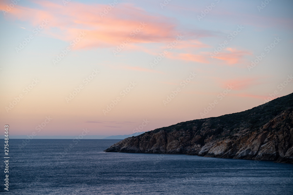 Isola del Giglio sunris Pink and Orange clouds