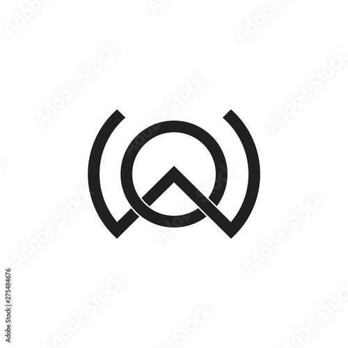 letter ow linked line logo vector photo