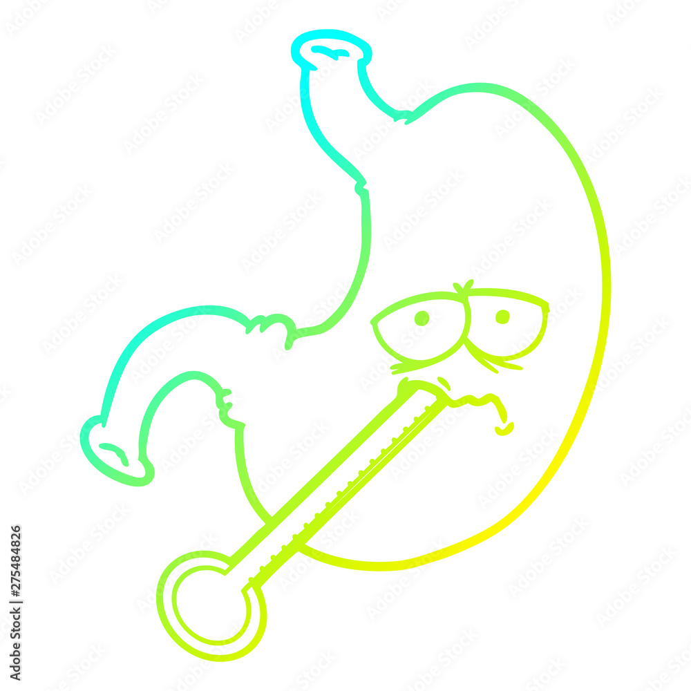 cold gradient line drawing cartoon upset stomach cold gradient line drawing cartoon upset stomach