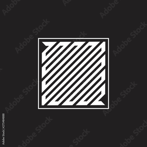square stripes infinity line geometric logo vector
