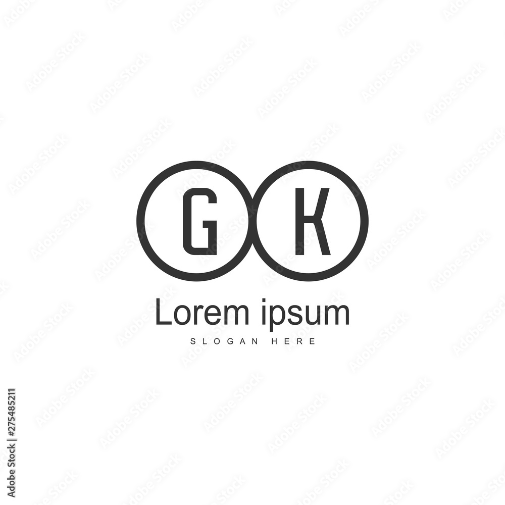 Initial GK logo template with modern frame. Minimalist GK letter logo vector illustration Initial GK logo template with modern frame. Minimalist GK letter logo vector illustration