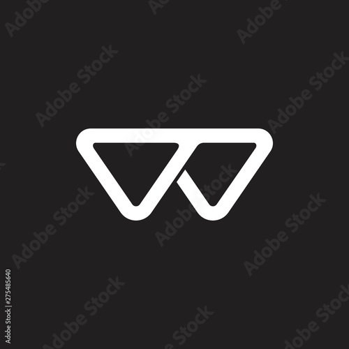 abstract letter w simple geometric triangle line logo vector