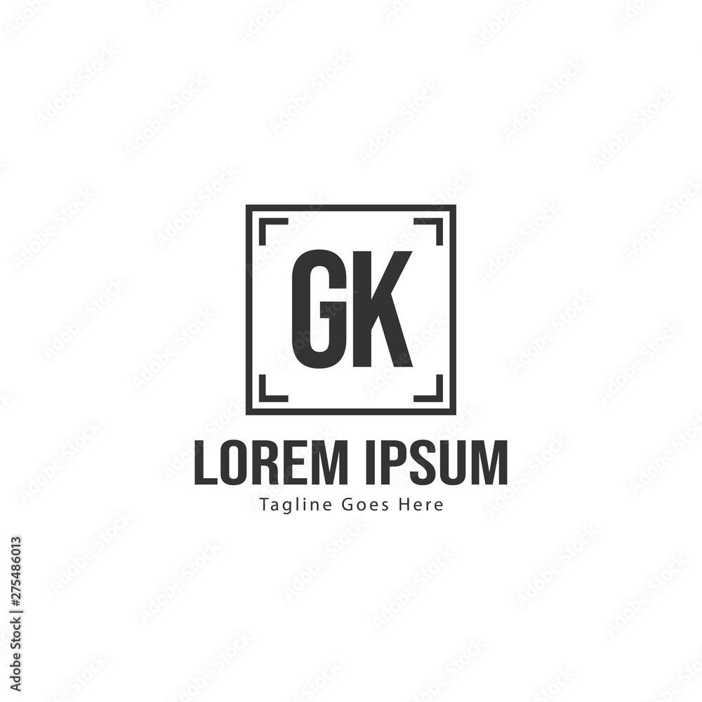 Initial GK logo template with modern frame. Minimalist GK letter logo vector illustration Initial GK logo template with modern frame. Minimalist GK letter logo vector illustration