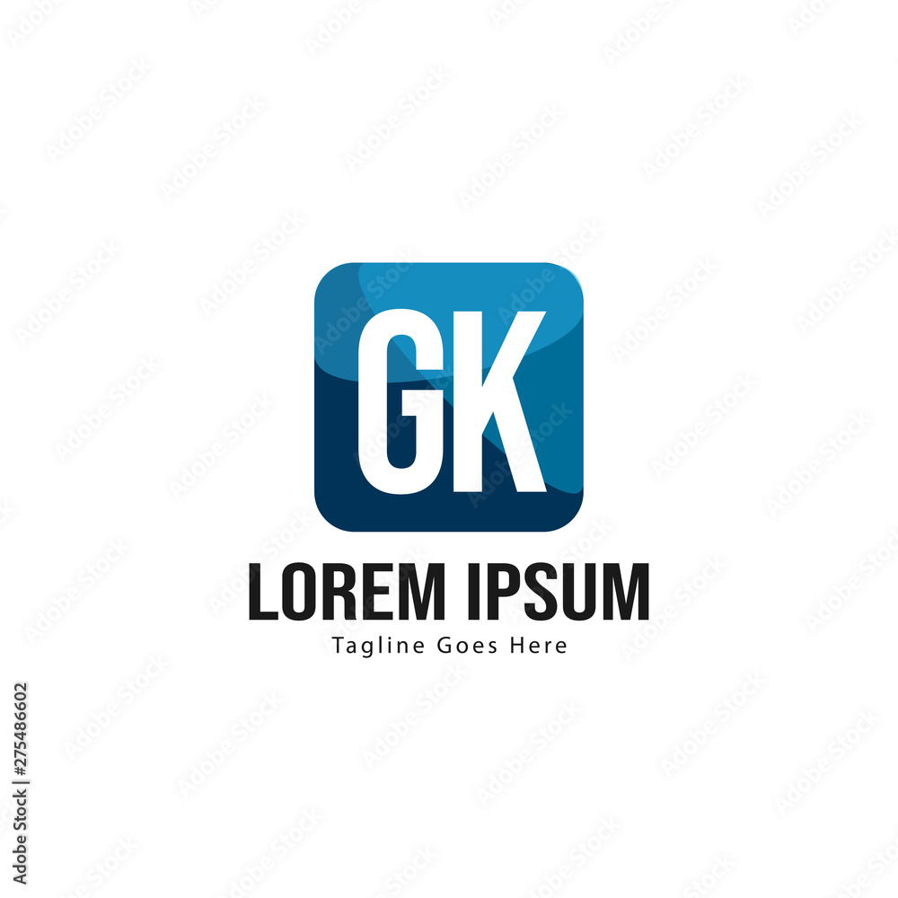 Initial GK logo template with modern frame. Minimalist GK letter logo vector illustration Initial GK logo template with modern frame. Minimalist GK letter logo vector illustration