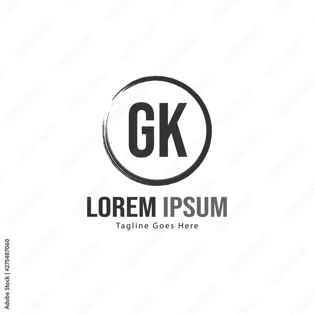 Initial GK logo template with modern frame. Minimalist GK letter logo vector illustration Initial GK logo template with modern frame. Minimalist GK letter logo vector illustration