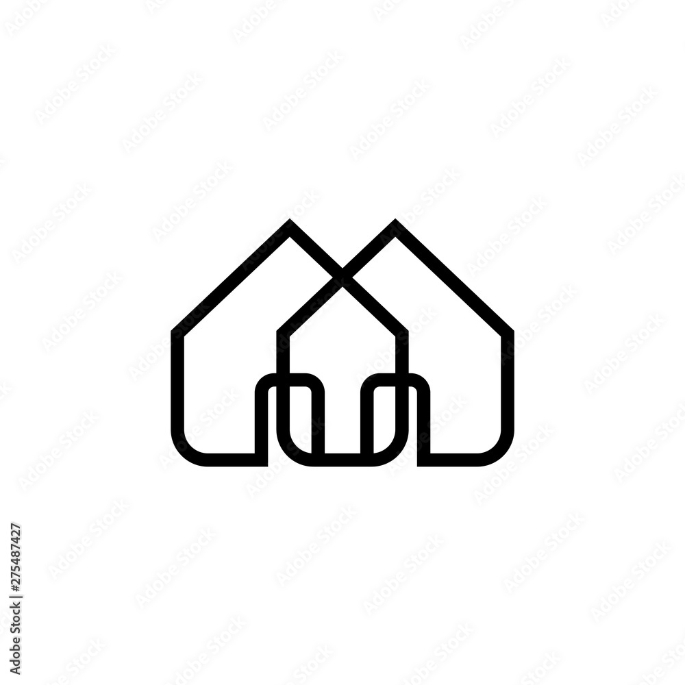 house construction overlapping line design vector house construction overlapping line design vector