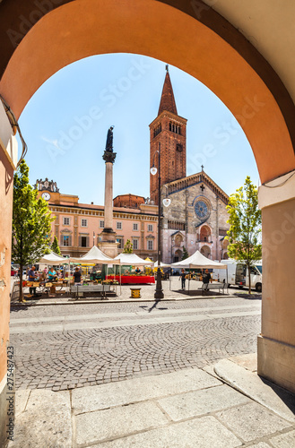 Piazza Duomo in the city center in Piacenza photo