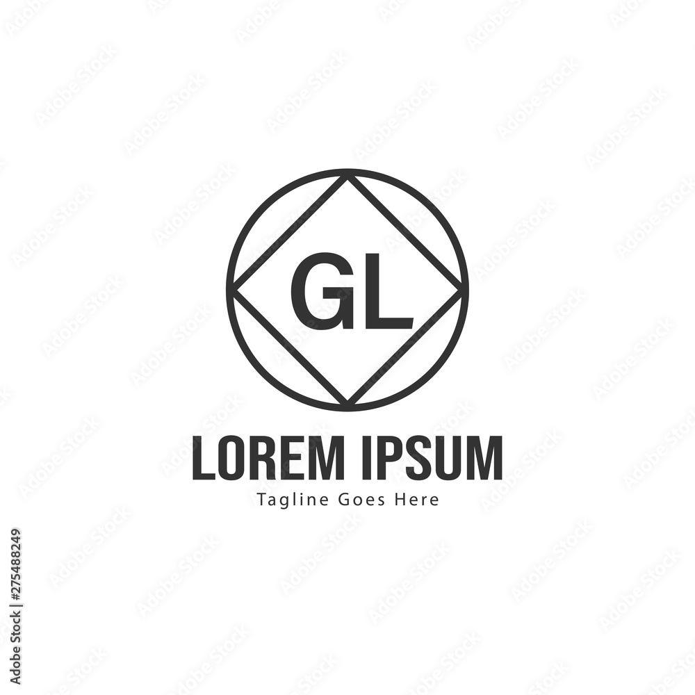 Initial GL logo template with modern frame. Minimalist GL letter logo vector illustration Initial GL logo template with modern frame. Minimalist GL letter logo vector illustration