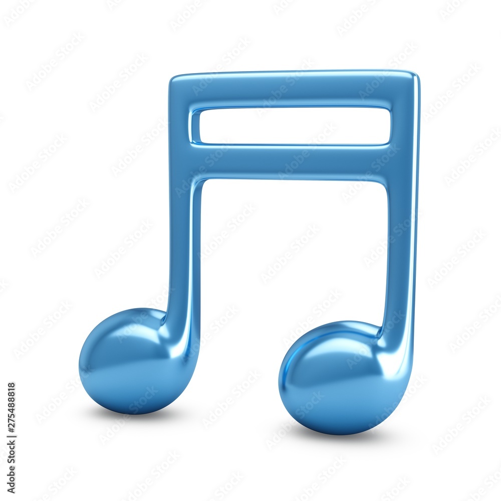 3d Rendering Blue Music Note isolated on white background 3d Rendering Blue Music Note isolated on white background