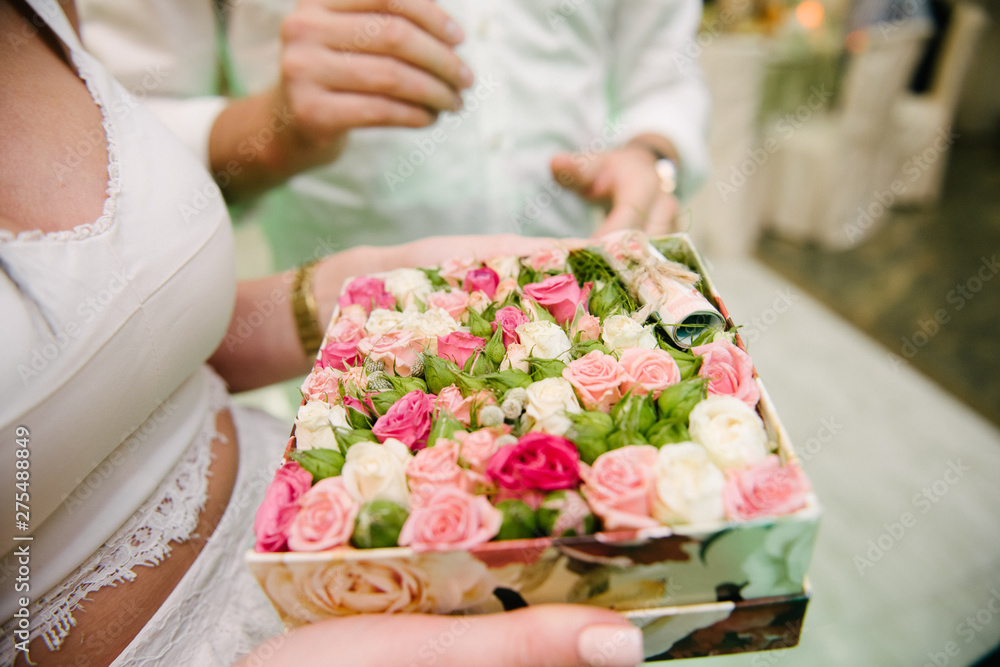 Bridal bouquet of flowers of the bride close up Bridal bouquet of flowers of the bride close up