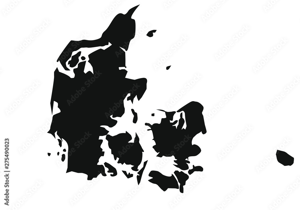 political map of country of denmark
