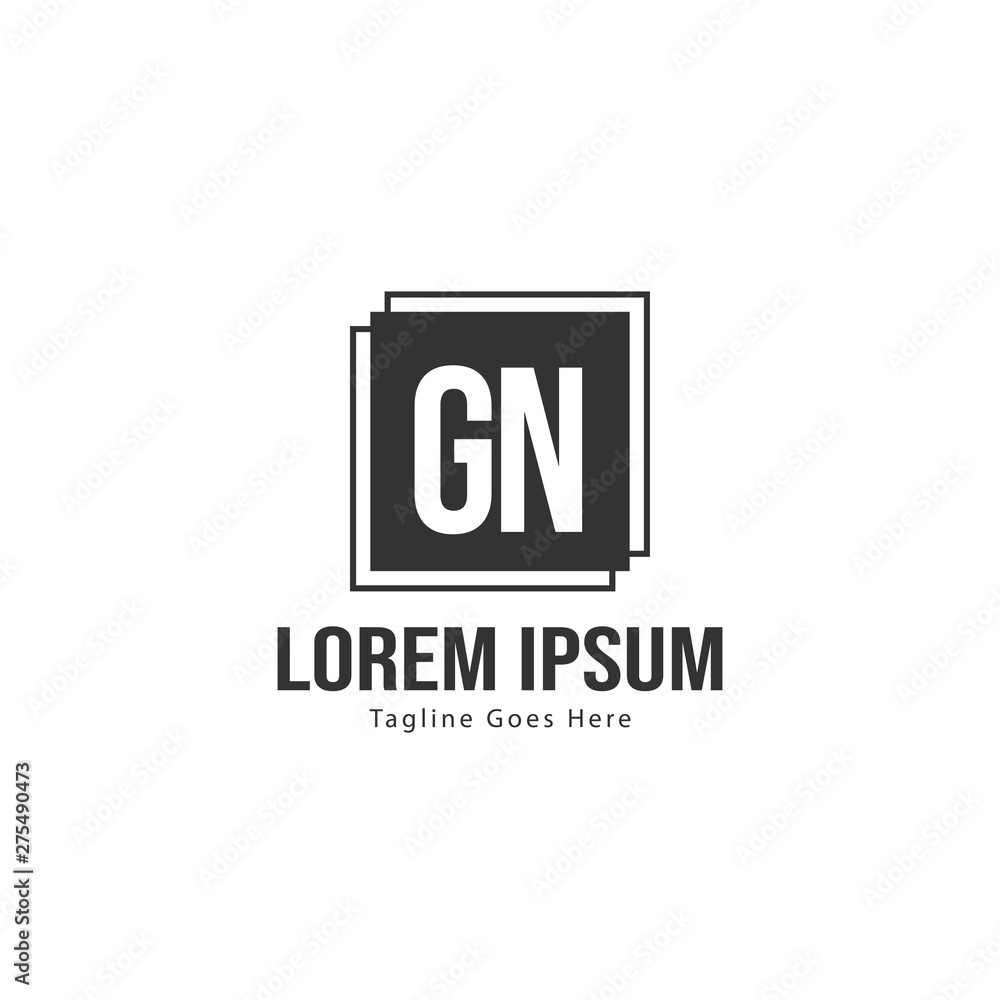 Initial GN logo template with modern frame. Minimalist GN letter logo vector illustration Initial GN logo template with modern frame. Minimalist GN letter logo vector illustration