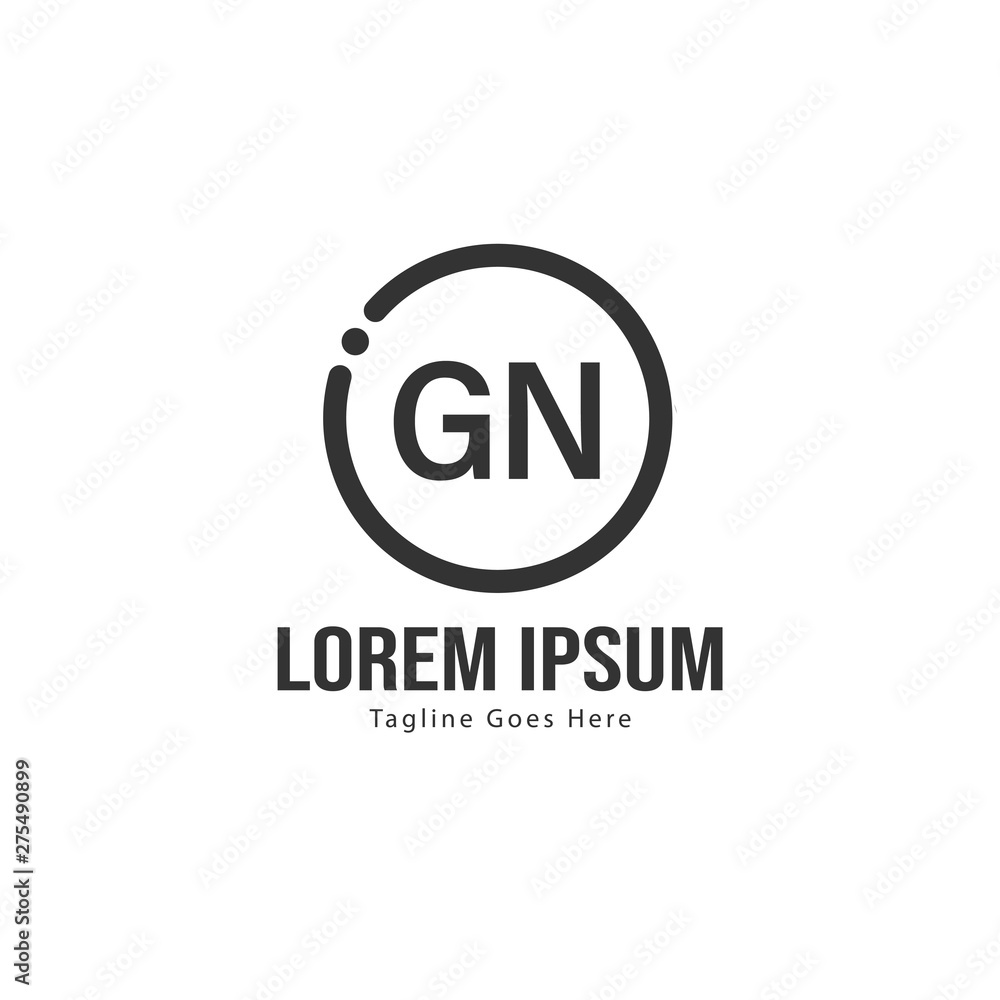 Initial GN logo template with modern frame. Minimalist GN letter logo vector illustration Initial GN logo template with modern frame. Minimalist GN letter logo vector illustration