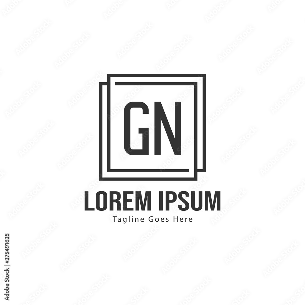 Initial GN logo template with modern frame. Minimalist GN letter logo vector illustration Initial GN logo template with modern frame. Minimalist GN letter logo vector illustration