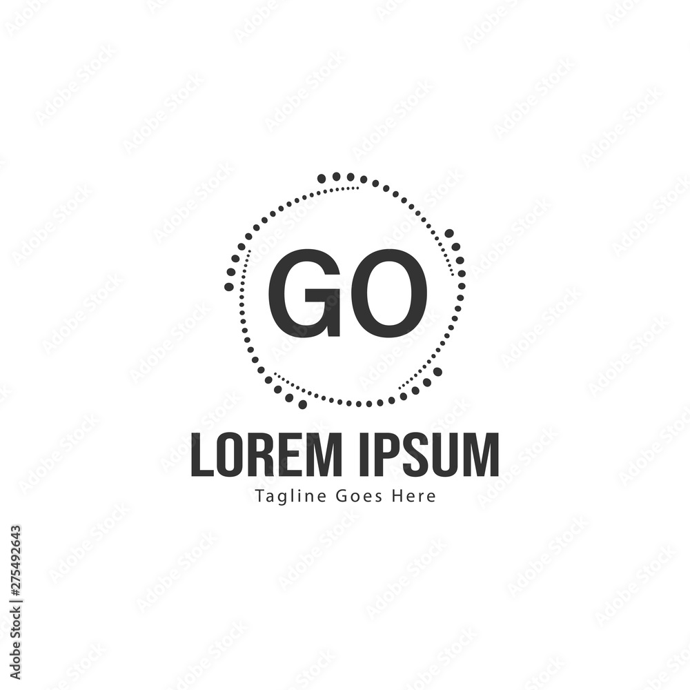Initial GO logo template with modern frame. Minimalist GO letter logo vector illustration Initial GO logo template with modern frame. Minimalist GO letter logo vector illustration