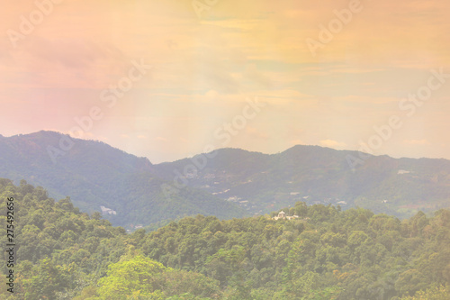 Mountains and light in the morning Beautiful natural landscape in the summer time - Image