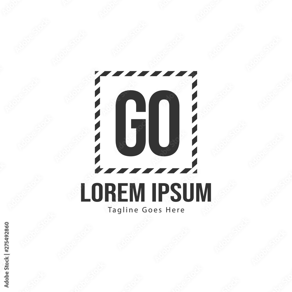 Initial GO logo template with modern frame. Minimalist GO letter logo vector illustration Initial GO logo template with modern frame. Minimalist GO letter logo vector illustration