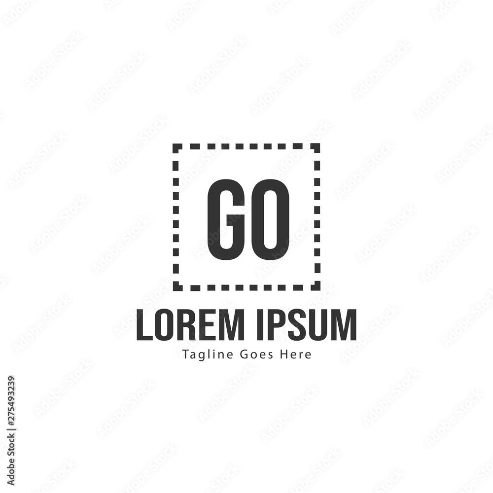 Initial GO logo template with modern frame. Minimalist GO letter logo vector illustration Initial GO logo template with modern frame. Minimalist GO letter logo vector illustration