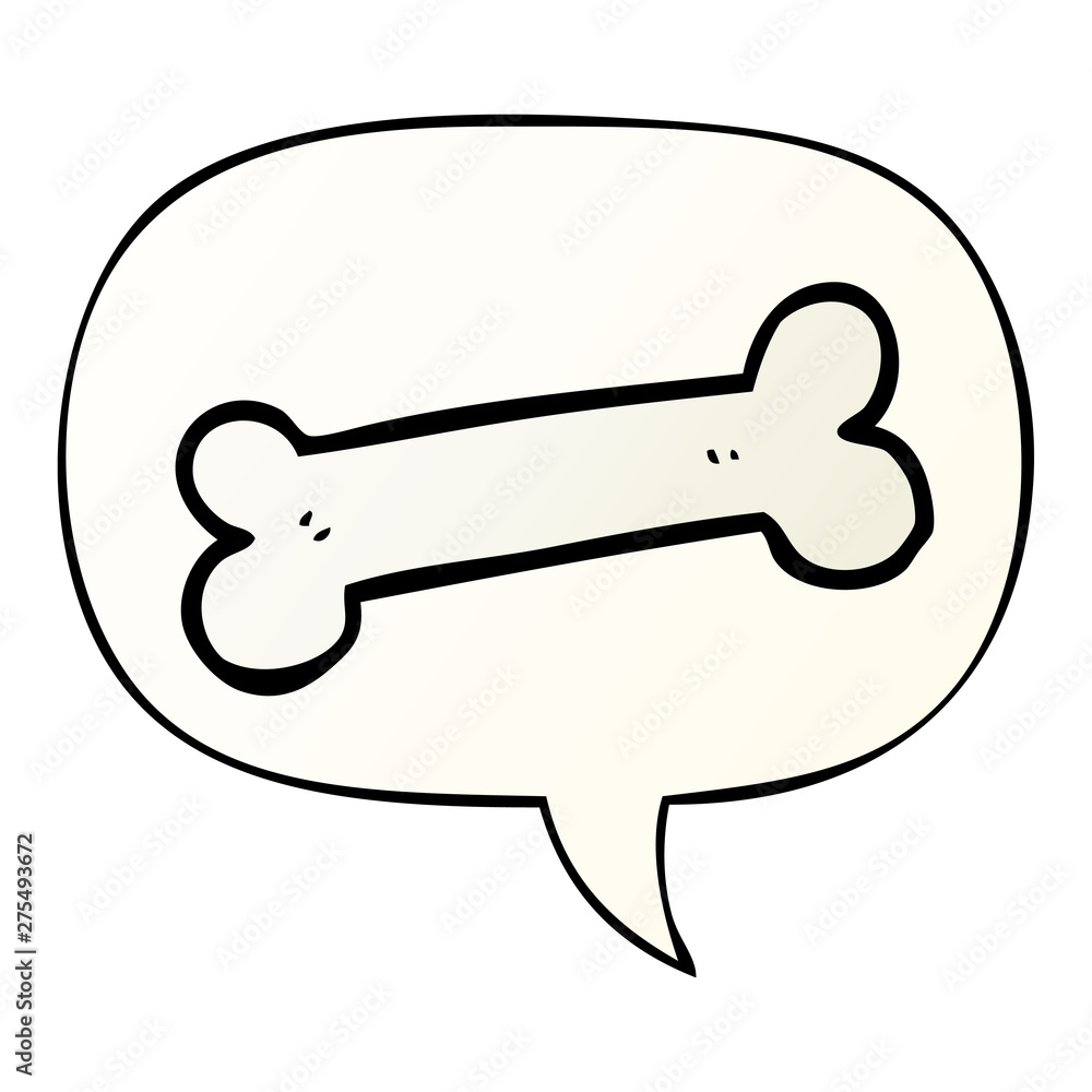 cartoon bone and speech bubble in smooth gradient style cartoon bone and speech bubble in smooth gradient style