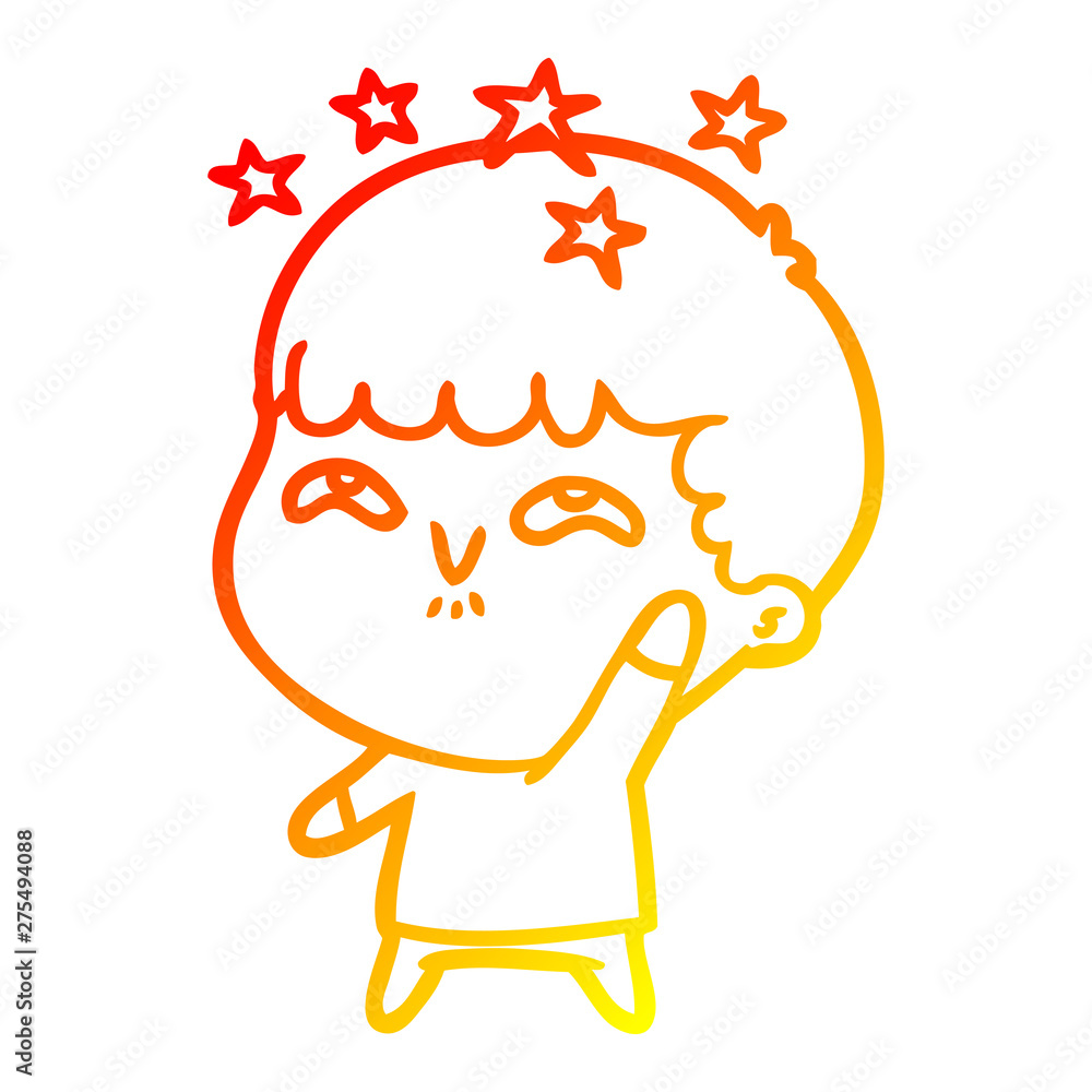 warm gradient line drawing cartoon amazed boy warm gradient line drawing cartoon amazed boy