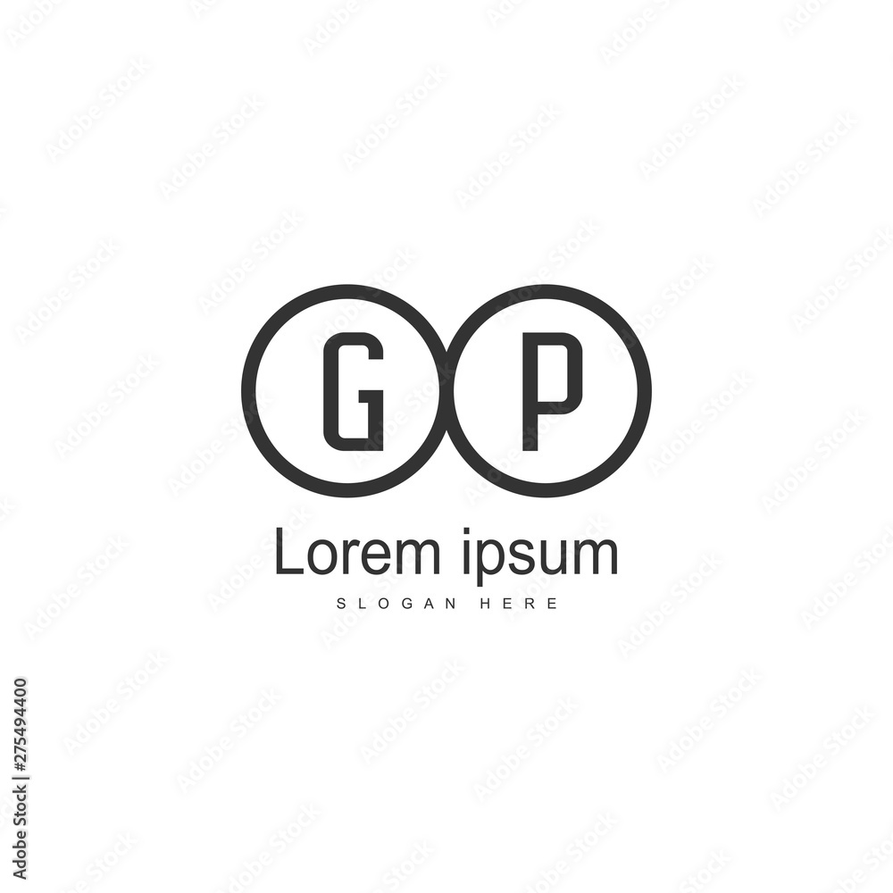 Initial GP logo template with modern frame. Minimalist GP letter logo vector illustration Initial GP logo template with modern frame. Minimalist GP letter logo vector illustration