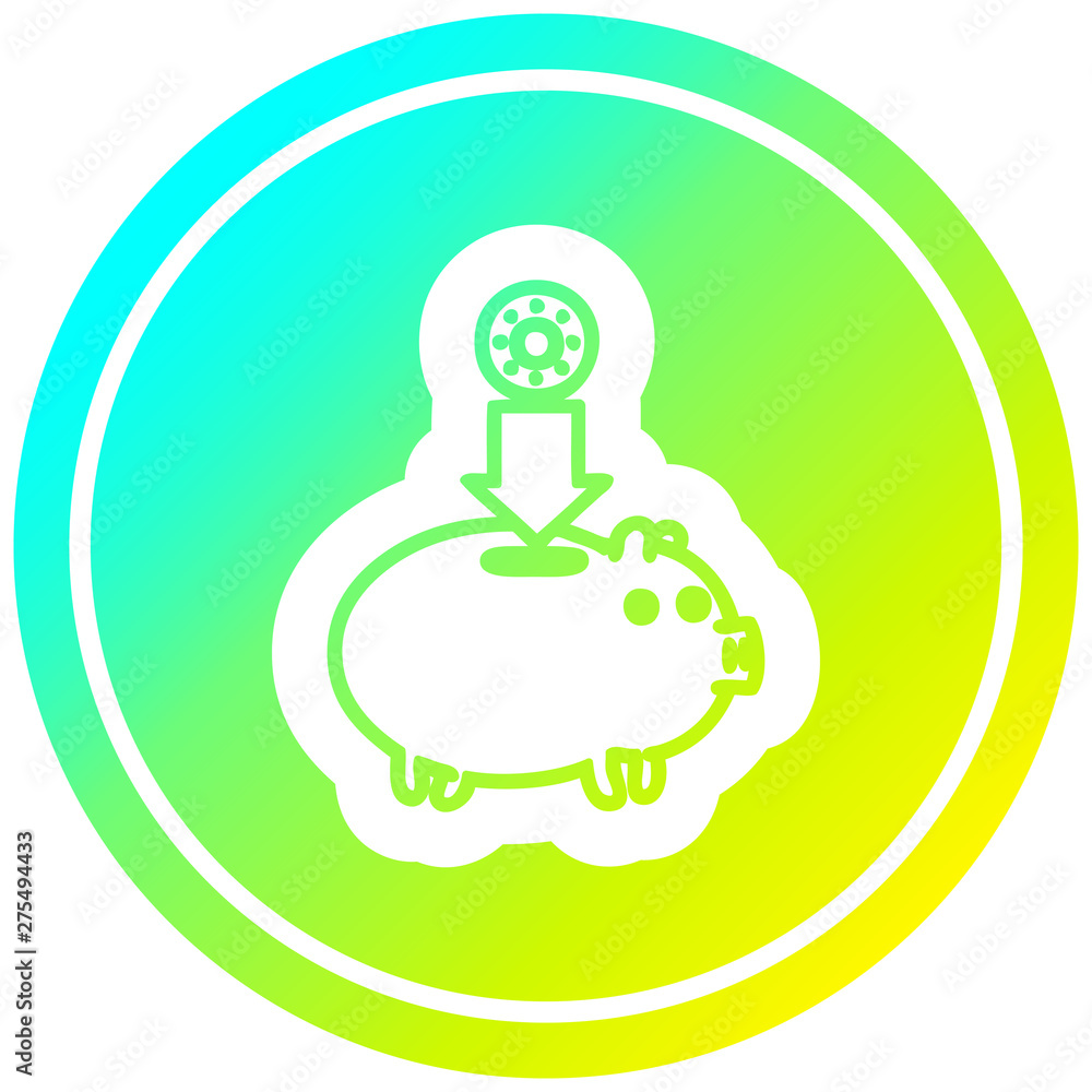 piggy bank circular in cold gradient spectrum piggy bank circular in cold gradient spectrum
