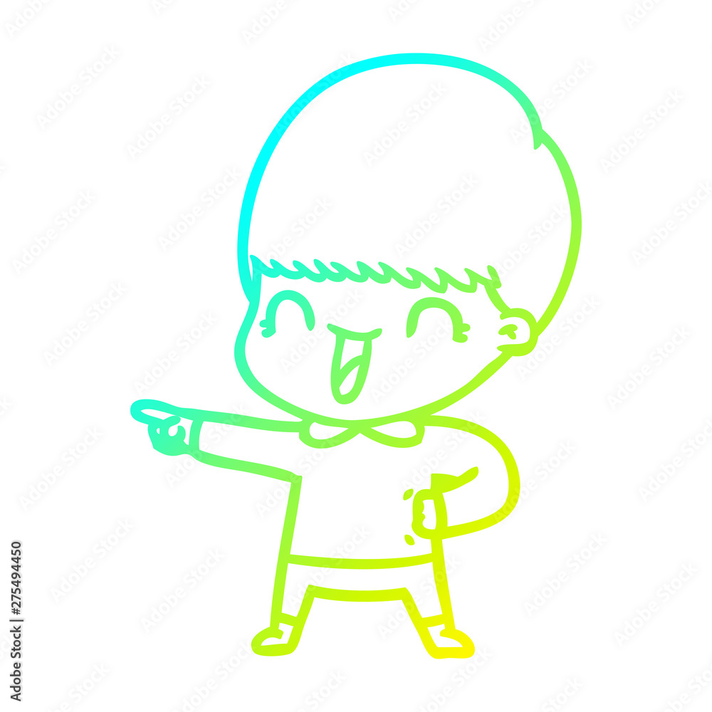 cold gradient line drawing happy cartoon boy cold gradient line drawing happy cartoon boy