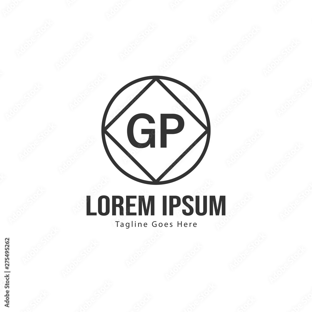 Initial GP logo template with modern frame. Minimalist GP letter logo vector illustration Initial GP logo template with modern frame. Minimalist GP letter logo vector illustration