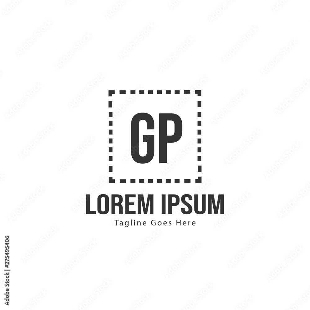Initial GP logo template with modern frame. Minimalist GP letter logo vector illustration Initial GP logo template with modern frame. Minimalist GP letter logo vector illustration