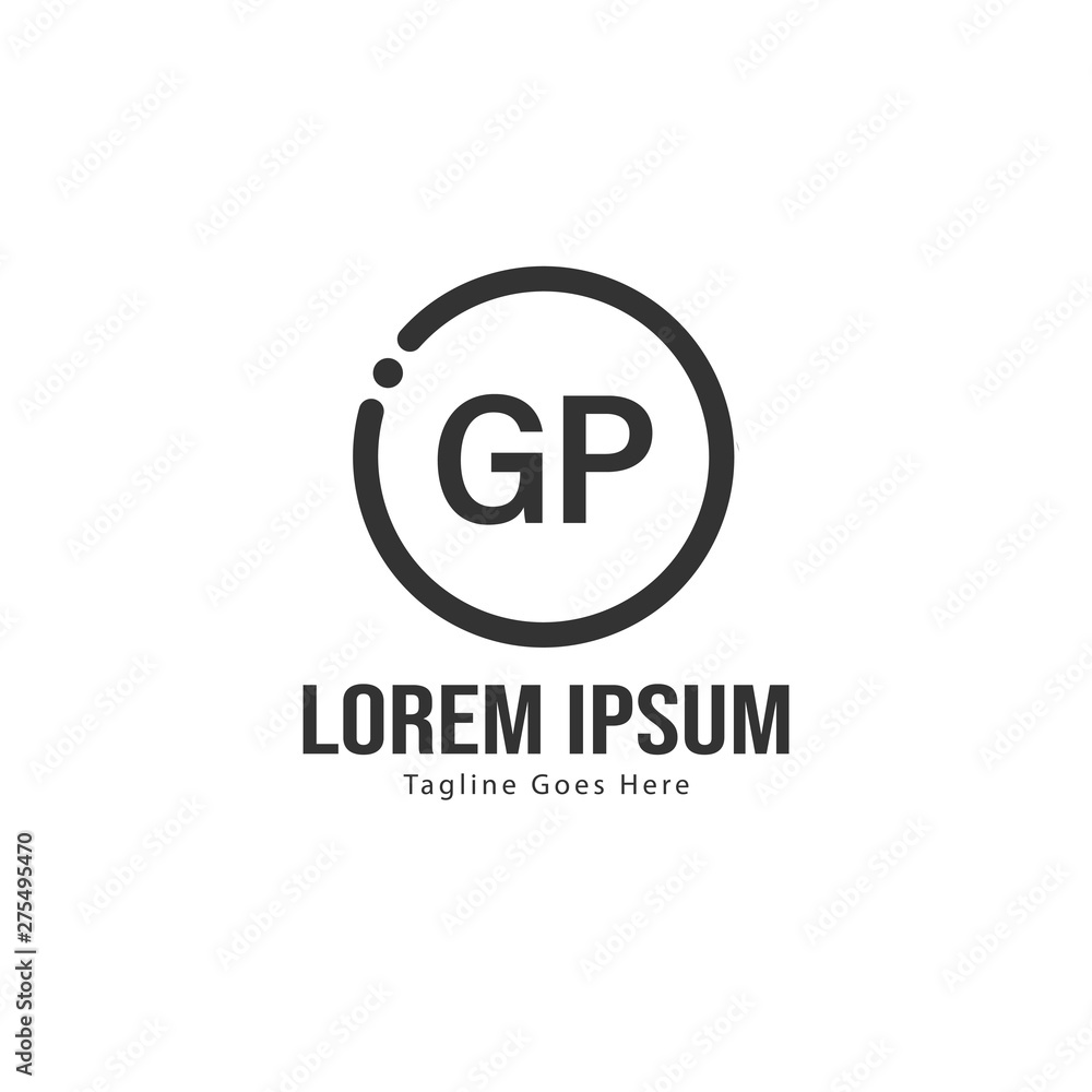 Initial GP logo template with modern frame. Minimalist GP letter logo vector illustration Initial GP logo template with modern frame. Minimalist GP letter logo vector illustration