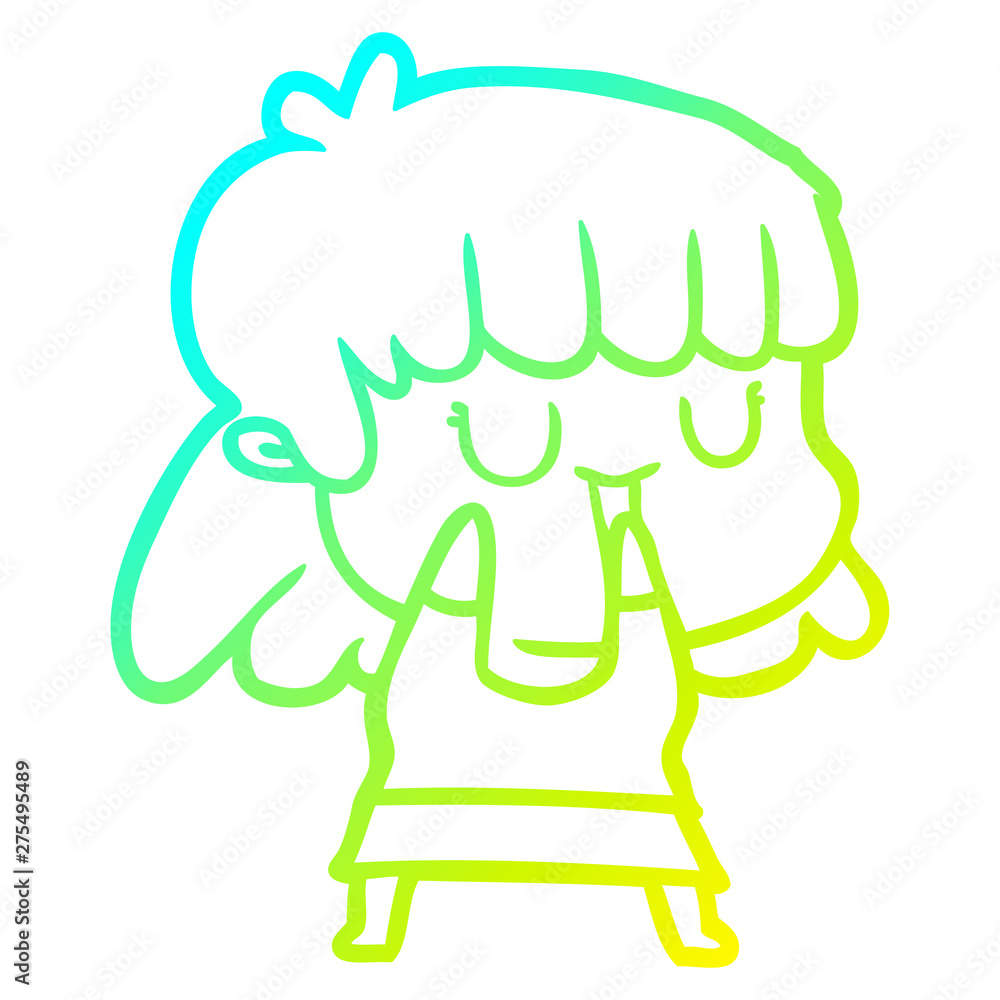 cold gradient line drawing cartoon woman laughing cold gradient line drawing cartoon woman laughing