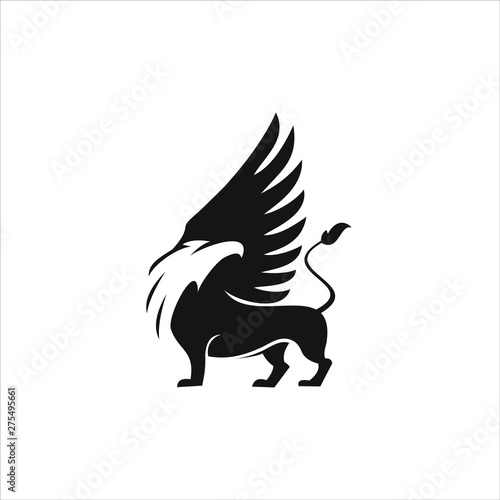 Flat Animal logo griffin the mythical creatures mascot © lexlinx