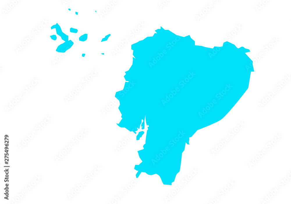 political map of country of ecuador