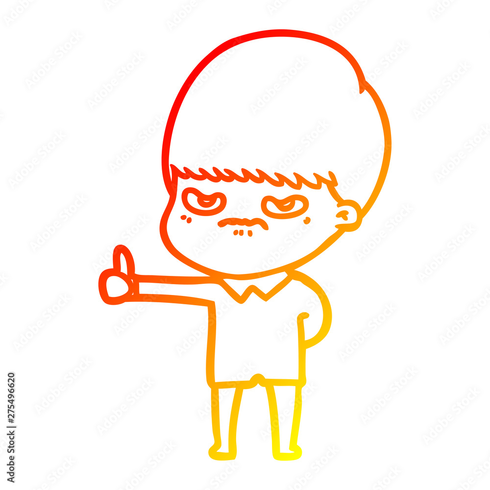 warm gradient line drawing angry cartoon boy warm gradient line drawing angry cartoon boy