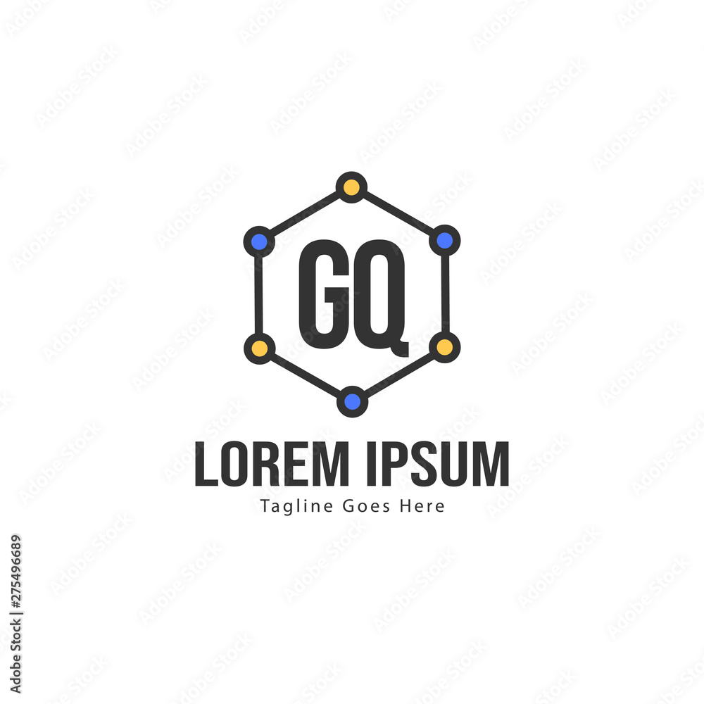 Initial GQ logo template with modern frame. Minimalist GQ letter logo vector illustration Initial GQ logo template with modern frame. Minimalist GQ letter logo vector illustration