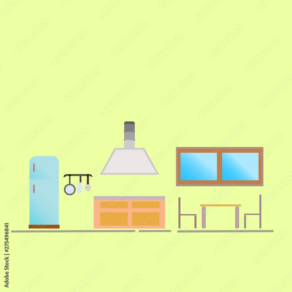 vector illustration decorate the kitchen in the house. vector illustration decorate the kitchen in the house.