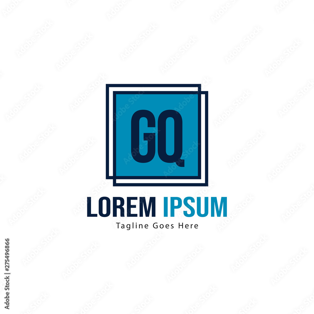 Initial GQ logo template with modern frame. Minimalist GQ letter logo vector illustration Initial GQ logo template with modern frame. Minimalist GQ letter logo vector illustration