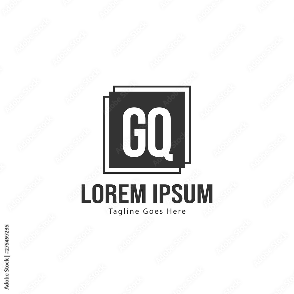 Initial GQ logo template with modern frame. Minimalist GQ letter logo vector illustration Initial GQ logo template with modern frame. Minimalist GQ letter logo vector illustration