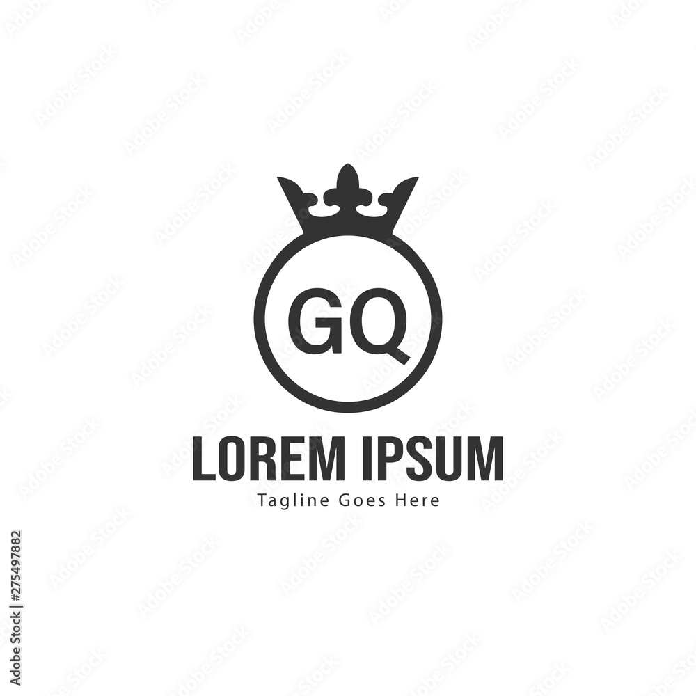 Initial GQ logo template with modern frame. Minimalist GQ letter logo vector illustration Initial GQ logo template with modern frame. Minimalist GQ letter logo vector illustration