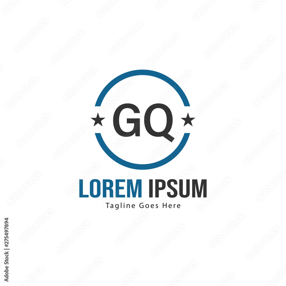 Initial GQ logo template with modern frame. Minimalist GQ letter logo vector illustration Initial GQ logo template with modern frame. Minimalist GQ letter logo vector illustration