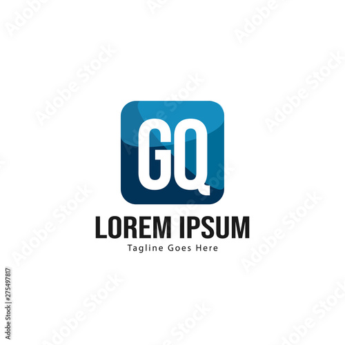 Initial GQ logo template with modern frame. Minimalist GQ letter logo vector illustration © Robani