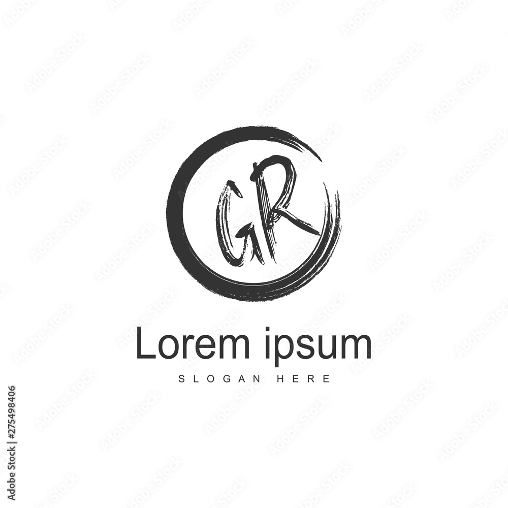 Initial GR logo template with modern frame. Minimalist GR letter logo vector illustration Initial GR logo template with modern frame. Minimalist GR letter logo vector illustration