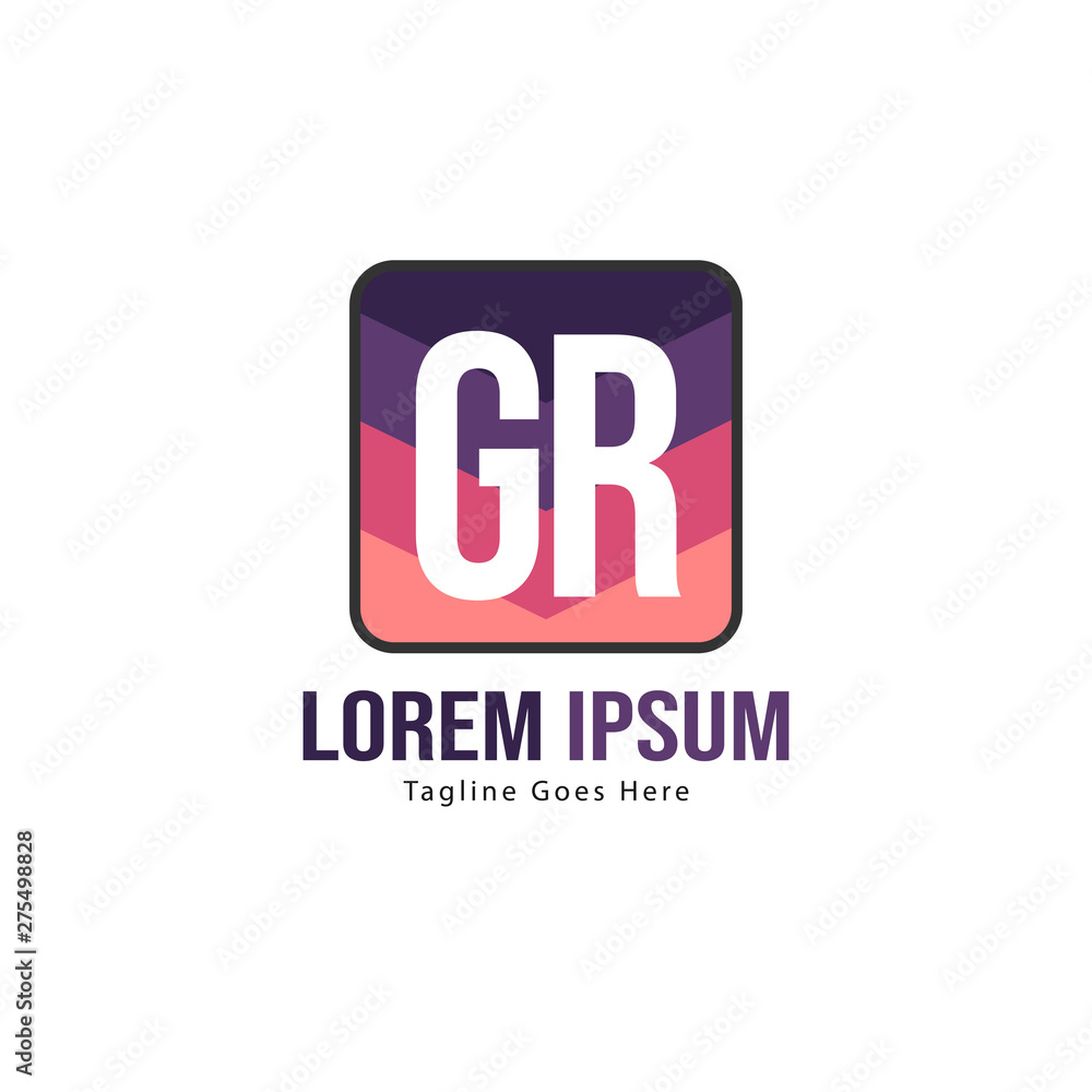 Initial GR logo template with modern frame. Minimalist GR letter logo vector illustration Initial GR logo template with modern frame. Minimalist GR letter logo vector illustration