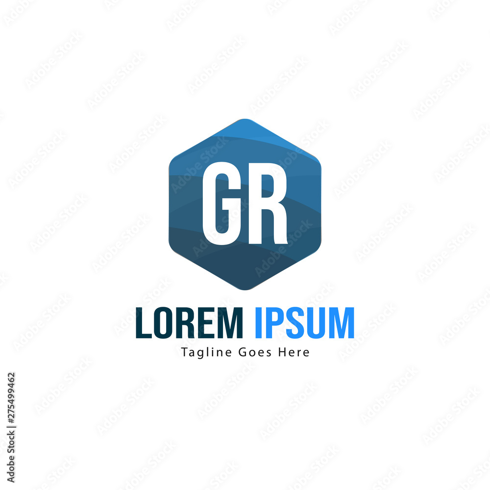 Initial GR logo template with modern frame. Minimalist GR letter logo vector illustration Initial GR logo template with modern frame. Minimalist GR letter logo vector illustration