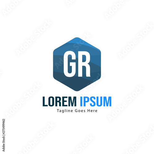 Initial GR logo template with modern frame. Minimalist GR letter logo vector illustration © Robani